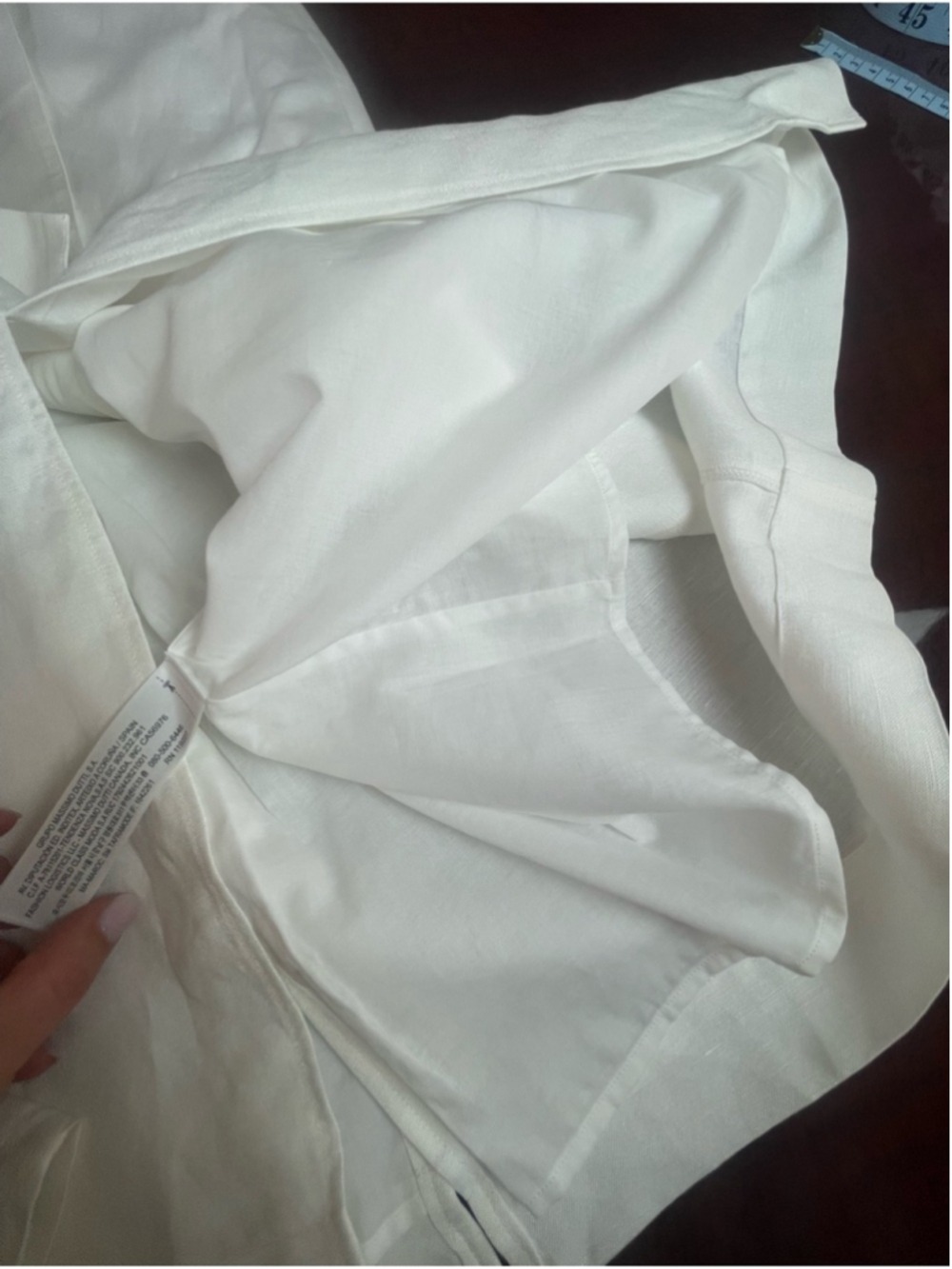 Massimo Dutti White Linen Blend Belted Midi Skirt with Slits Sz L NWT Coastal - Picture 10 of 16